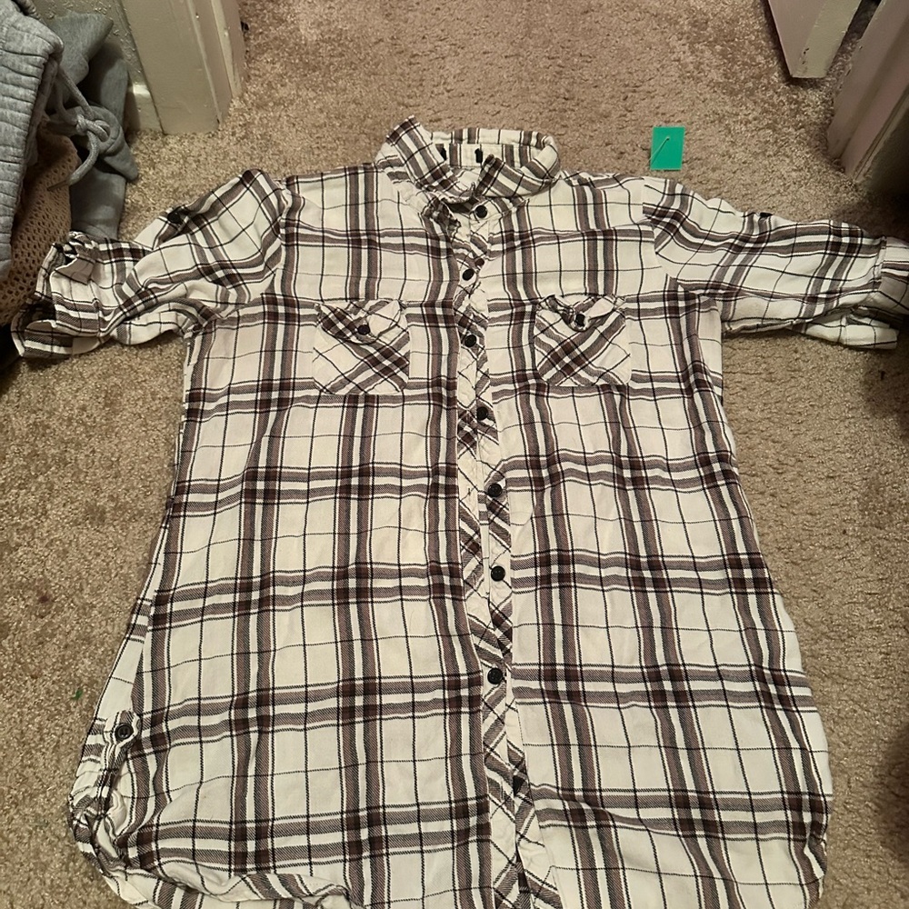 Plaid Button-Up Shirt